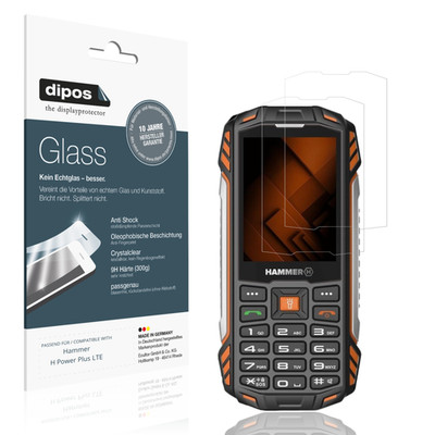 2x Schutzfolie für Hammer Power Plus LTE - Anti-Shock 9H Folie dipos Glass
