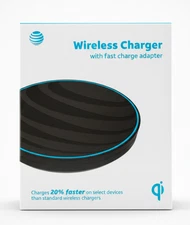 AT&T Fast Charge Wireless Charger Pad w' Adapter | Qi Certified | Samsung iPhone