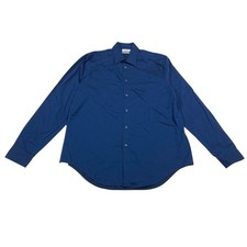 Calvin Klein Blue Long Sleeve Slim Fit Button-Up Shirt Men's 16 34/35 L