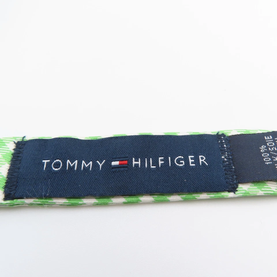 Tommy Hilfiger Pajarita Verde Blanco Cuadros 2.5" Ancho Pre Corbata Seda Esmoquin Foto 3 de 4