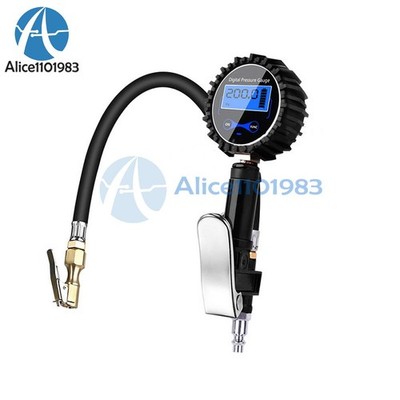 Digital Tire Inflation Gun Pressure Gauge Meter LCD Display for Car Truck Auto *