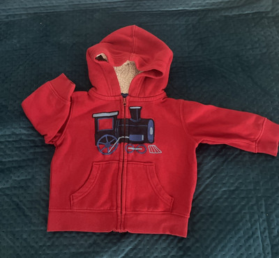 jumping beans engine train graphic red Full Zip Hooded  Jacket Boys  12 Months