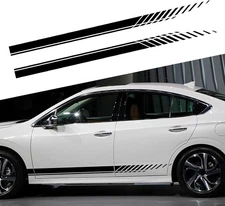 Universal Vinyl Side Body Car Decals Racing Stripes Sticker Stripe Black