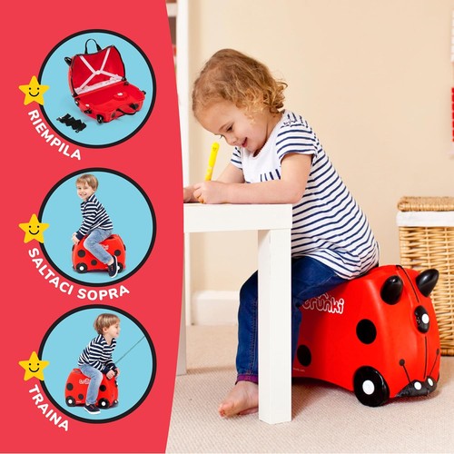 Trunki Valigia Cavalcabile per Bambini – Trolley Bambini Bagaglio a Mano – Valig - Foto 4 di 7