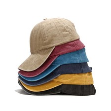 Vintage Washed Distressed Plain Baseball Cap - 100 Cotton Soft Top Unstructured