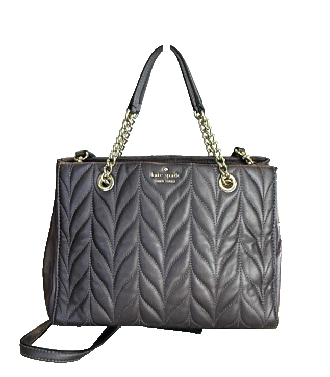 Kate Spade Meena Briar Lane Quilted Purse Gunmetal Handbag Crossbody Shoulder