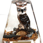 Vintage Hand Carved Painted Horned Owl Lucite/acrylic Unique Canada Paperweight — photo 5