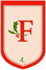 Letter F Monogram Flag 28x44 Outdoor Decor Cream Red Holly Applique Christmas