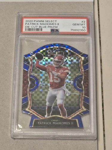 2020 Select Patrick Mahomes II Concourse Blue Die-Cut Prizm #2 PSA 10 POP 50