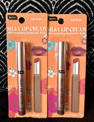  2pk B PURE SOFT ROSE NUDE COLOR SILKY LIP CREAM SMOOTH MOISTURIZING LIP STICK