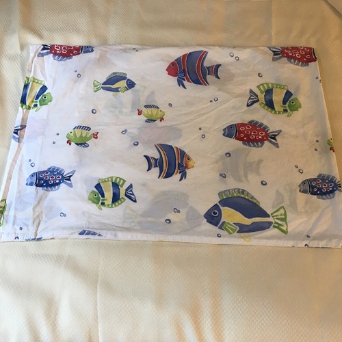 Pottery Barn Kids Tropical Beach Bermuda Fish Pillowcase 100% Cotton 28” by 19”