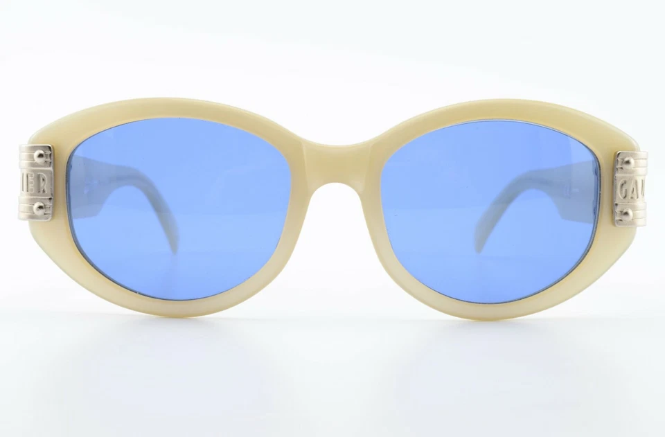 JEAN PAUL GAULTIER Sonnenbrille 56-5204 Creme Silber Schraube Industrie JPG Case - Bild 3 von 4