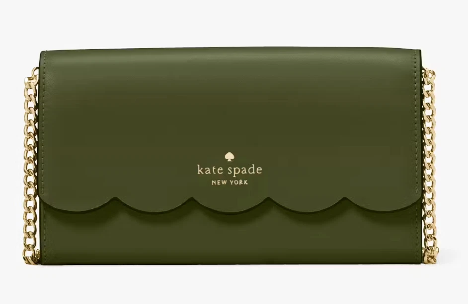 NWB Kate Spade Gemma Army Green Leather Chain Crossbody WLR00552 