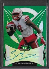 2019 Leaf Valiant Draft STANLEY MORGAN JR. Green Prismatic Auto RC 21/75 Bengals