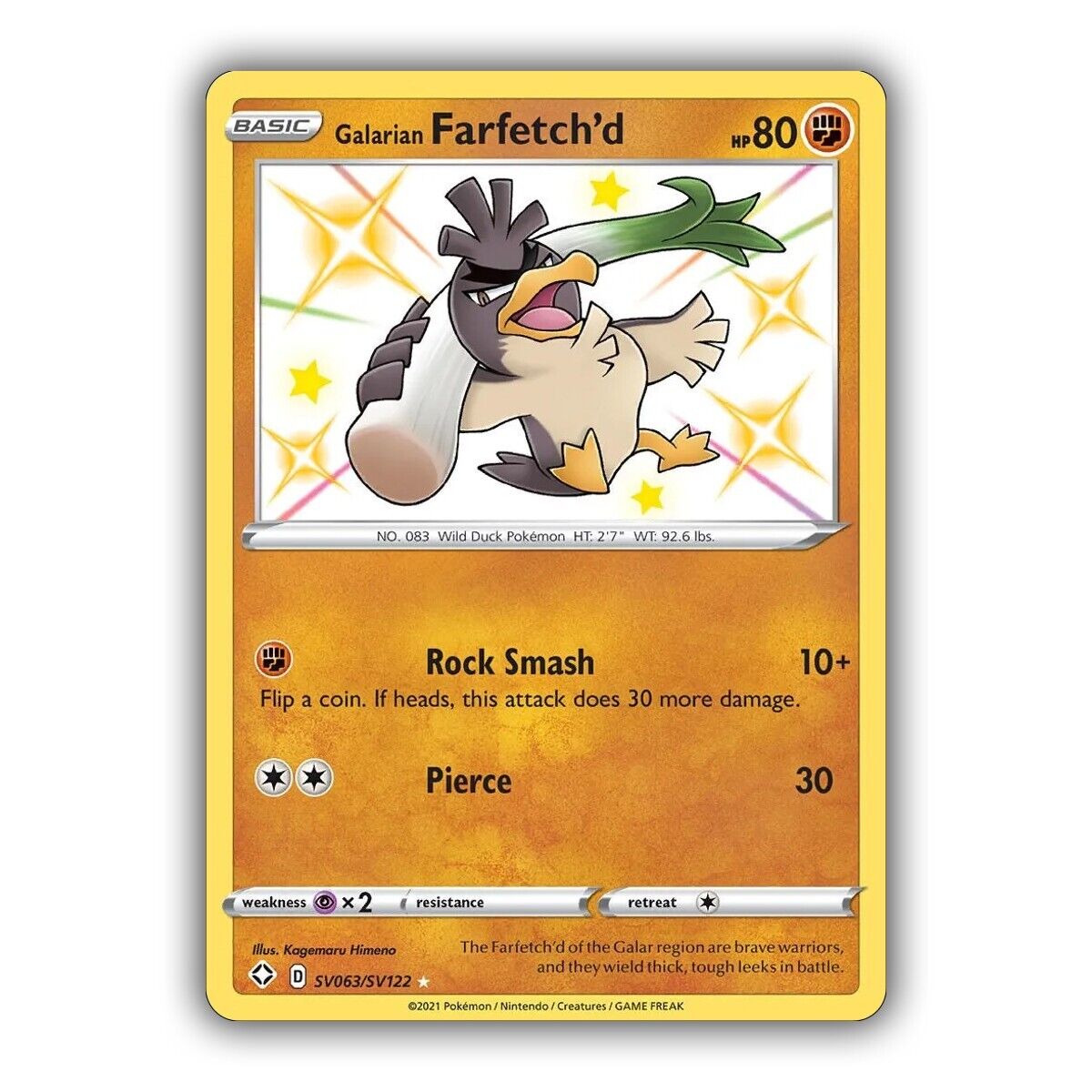 Shiny Farfetch'd/Sirfetch'd (Galarian Form) 6IV - Pokemon Sword/Shield