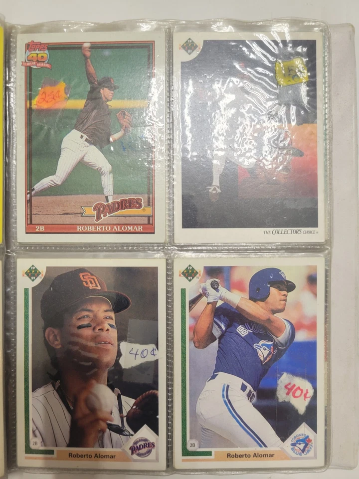 Roberto Alomar Lot 40+ Baseball Cards Book Vintage Fleer Topps Hostess Studio  - Image 4 of 4
