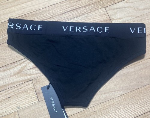 NWT Versace women’s logo bikini briefs black - Size 2 Small - Picture 2 of 4