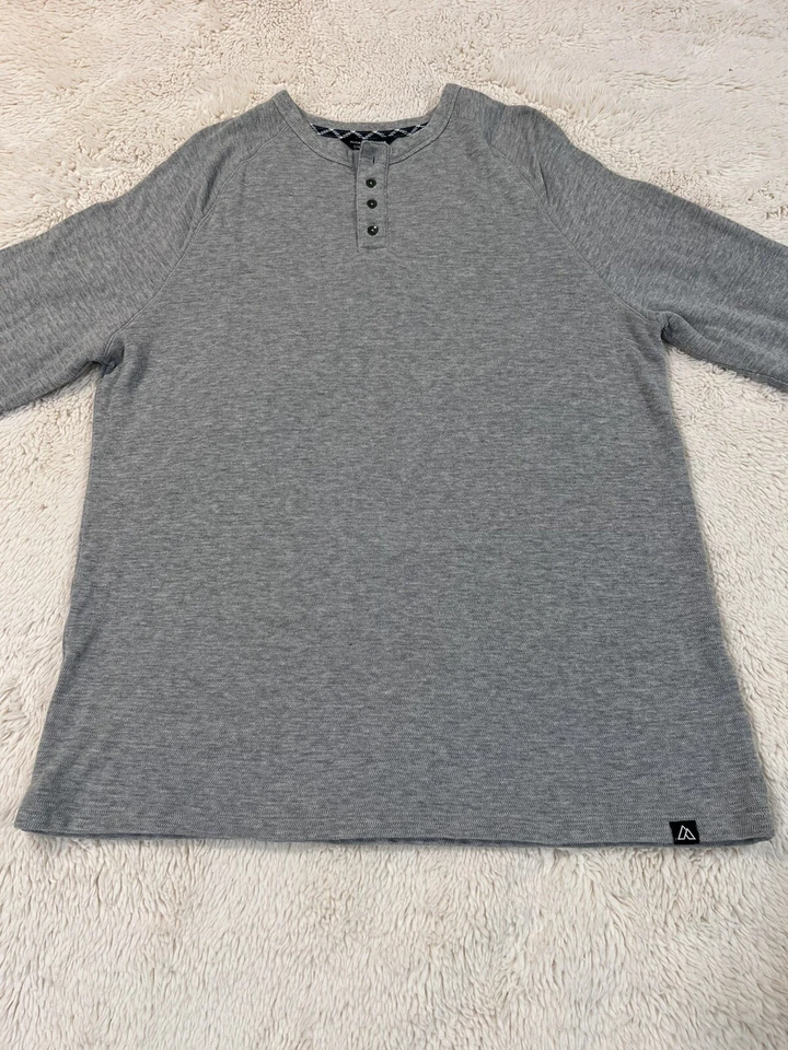 Alpine Design Men's Pullover 1/4 Button Henley Shirt 100% Cotton Size XXL Grey - Image 3 of 4