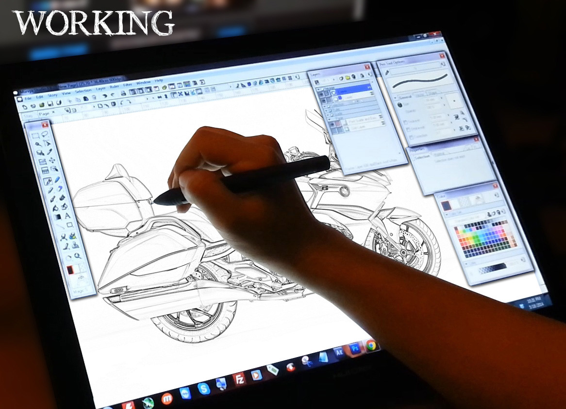 BMW R Nine T BMW Motorrad Art Sketch Poster [without frame]
