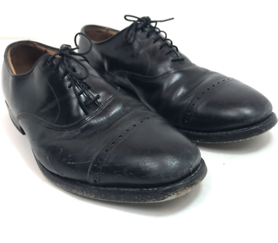 ALLEN EDMONDS Byron Black Leather Oxford Cap Toe Dress Shoes  display picture 3
