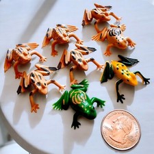 Mini Frog Assortment Fun Group of 8 Realistic Plastic Vinyl Toys 1.25 in Cute