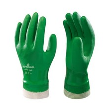 Showa 600 PVC Work Gloves Pair Waterproof Grip Gardening Landscaping Outdoor