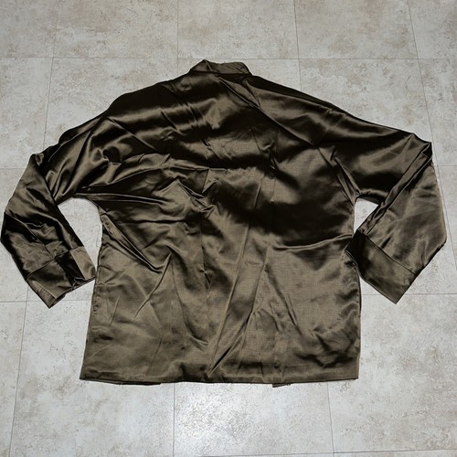 VINTAGE SILK Chinese Qi Pao Jacket DRAGON Embroidered TOGGLE GREEN Top - Picture 11 of 12