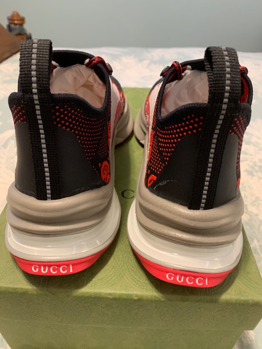 Gucci Run G Logo Knit Sneaker Size EU 40 US10 Unisex Black