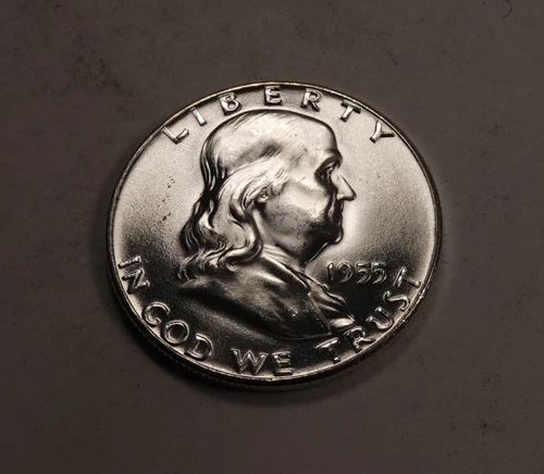 1955 Franklin Half Dollar * Gem BU Full Bell Lines FBL * 90% Silver * XH790