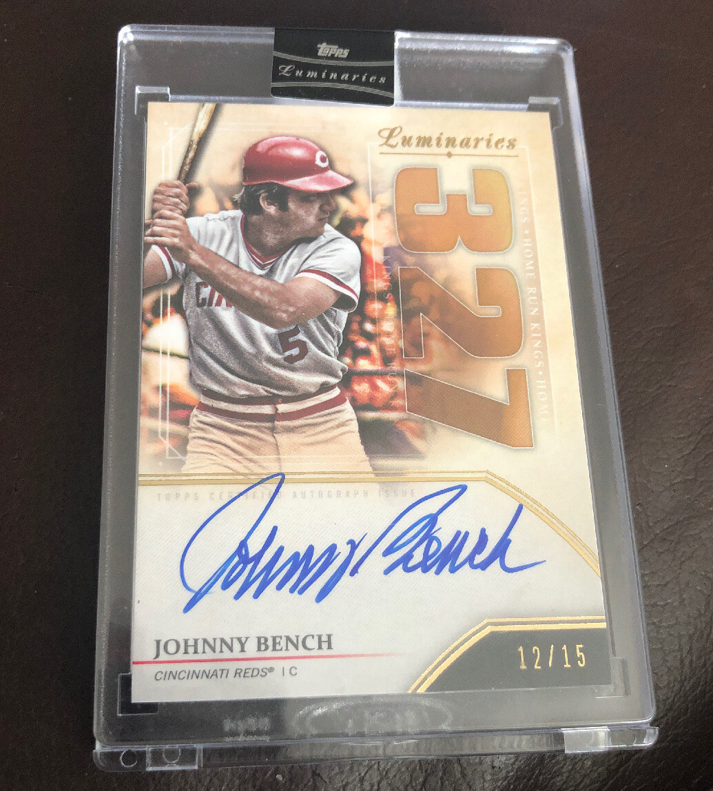 2020 TOPPS LUMINARIES JOHNNY BENCH AUTOGRAPHS AUTO 12/15 REDS NICE