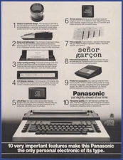 Vintage 1985 Panasonic RK-T40 Electronic Typewriter Word Processor 80's Print Ad