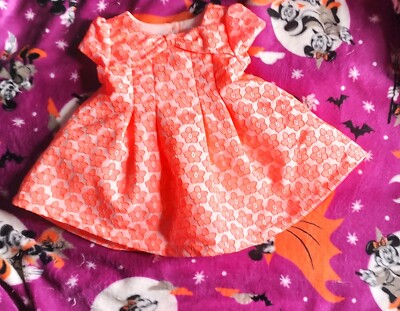 CHILDRENS PLACES DRESS 3 -6 MONTHS TANGERINE COLOR PAGEANT