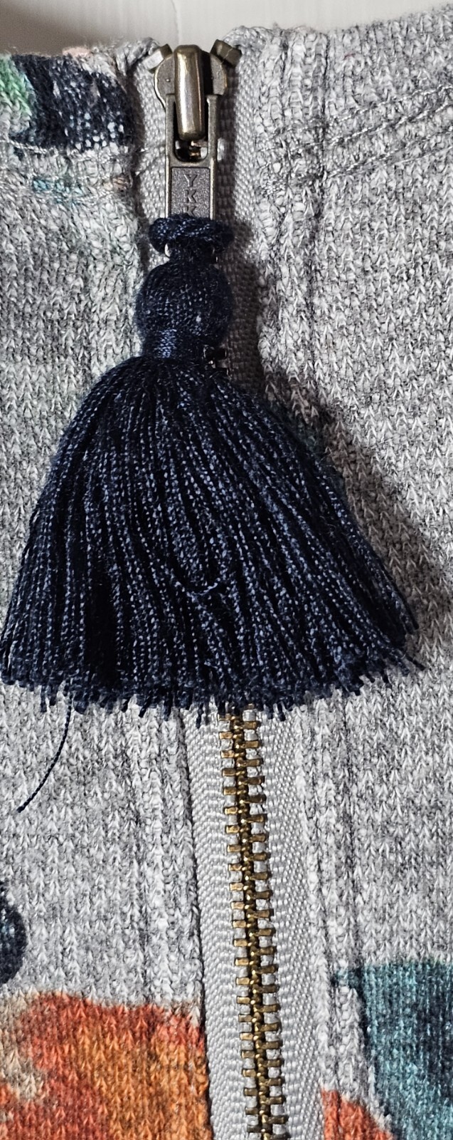 Fairycore Mon-Sun Dress Women's Size S Gray Floral Lace Sweatshirt L/S Comfy