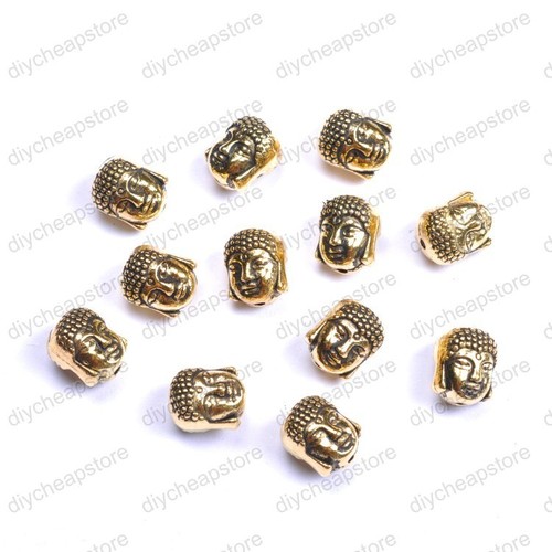 50 Stck. Silber Gold Bronze Metall Buddha Kopf Armbänder Charms Perlen 10x7mm H880 - Bild 2 von 7