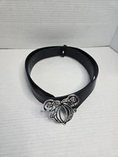 Buckle Down XL Disney Cinderella Carriage Mickey Mouse Ears Belt Black Silver