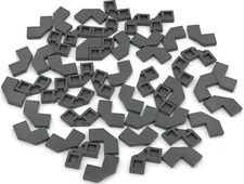 Lego 50 New Dark Bluish Gray Tiles Modified Facet 2 x 2 Corner with Cut Corner 