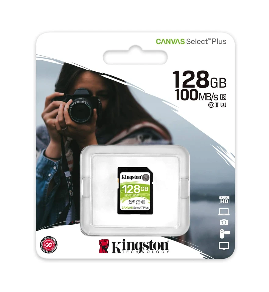 Kingston Canvas Select Plus SD Class 10 Uhs-I Memory Card, SDS2/128GB - Bild 3 von 4