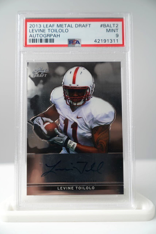 2013 Leaf Draft Football Card #BALT2 Levine Toilolo Autograph PSA 9 MINT
