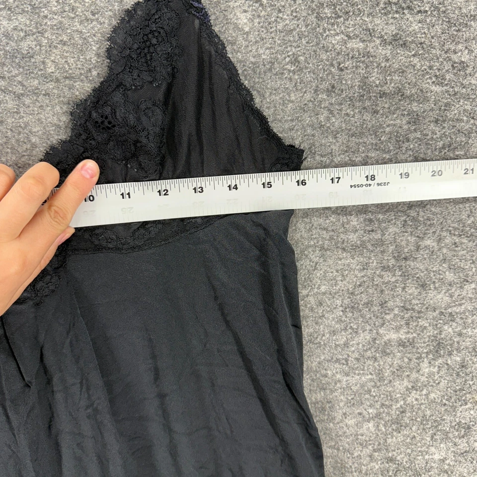 Vassarette Vestido de Noche Mujer 38 Negro Floral Encaje Cuello en V Sin Mangas Prendas para Dormir Foto 3 de 4