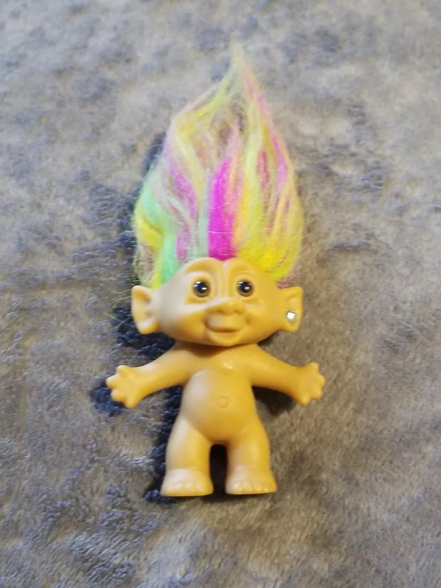 Vintage Bright Of America Rainbow Troll Doll w Earring 3