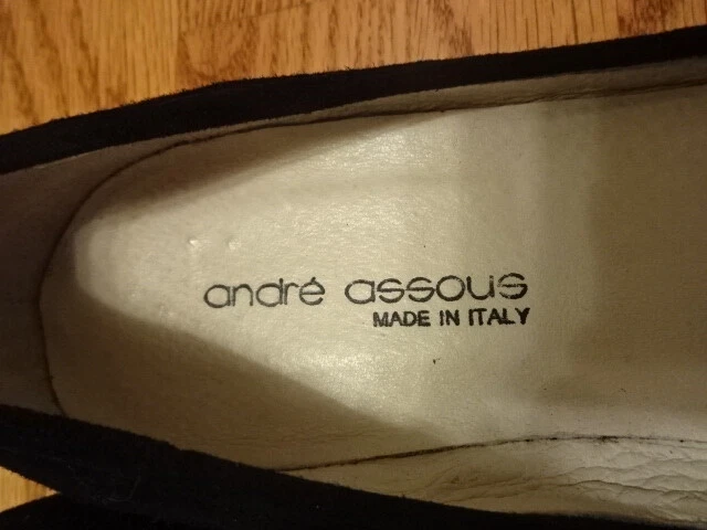 Andre Assous Italian All Leather Suede Black Flats Ballets Shoes Sz 9 B - Image 3 of 4