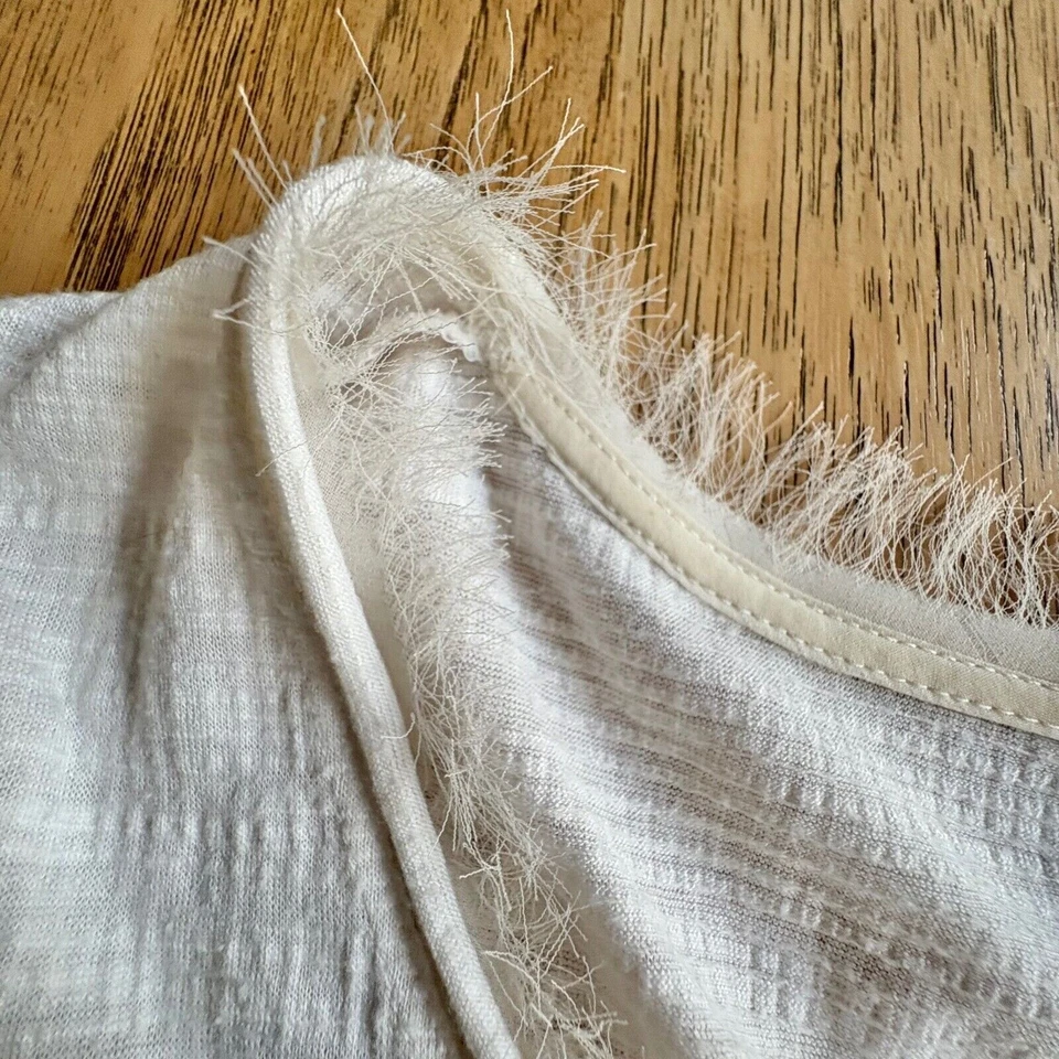 ANTHROPOLOGIE Deletta "Thea" Cream Peplum Boho Top Layered Ruffle Hem SIZE XS - Image 4 of 4