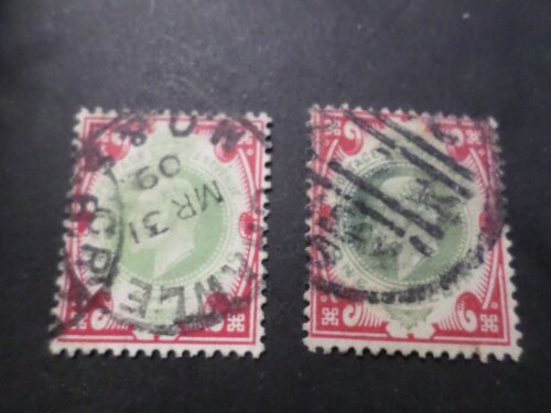 GB GREAT BRITAIN UK 1902, 2 CLASSIC STAMPS YVERT 117 Canceled, KING EDWARD