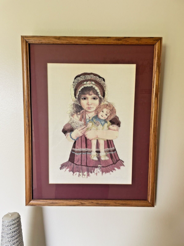 Lot of 2 Completed Crewel Framed Viantge Pictures by Jan Hagara: Lydia & Betsy - Picture 2 of 20