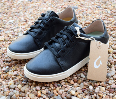 OLUKAI Pehuea Li 'ILi Everyday Leather Sneakers Women's Size Shoes,  Black