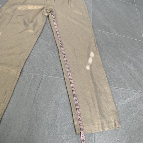 J Crew Gold Shimmer Linen Blend Wide Leg Pants US Women's 10T - Picture 6 of 6