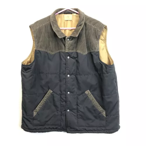 Red Head Ranch Canvas Vest Men's 2XL Black Button Snaps Western Country Work