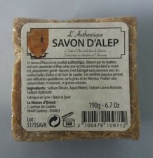 SAVON D'ALEP AUTHENTIQUE 99 % HUILE D'OLIVE SANS HUILE DE PALME 