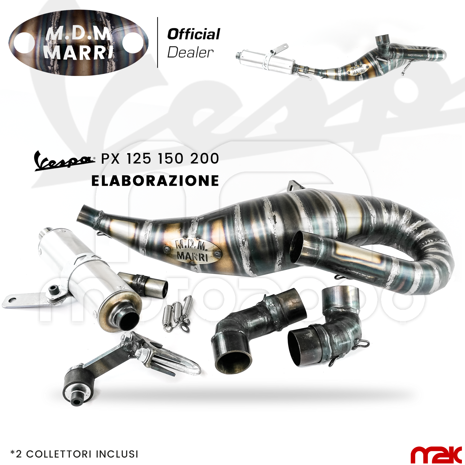 Marmitta Barone Racing Pezzi Vespa 130 Polini MARMITTA MDM