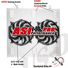 Shroud+2x 12'' Fan+Relay For 2005-18 Nissan Frontier Pathfinder 2009-12 Equator